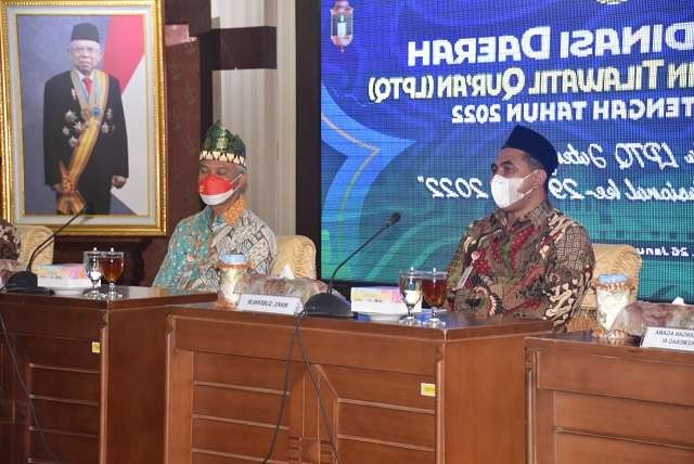 Rapat Koordinasi Daerah Lembaga Pengembangan Tilawatil Quran (LPTQ) Jawa Tengah, dihadiri Gubernur Jawa Tengah Ganjar Pranowo dan Wagub Taj Yasin Maimoen, Rabu 26 Januari 2022. (Foto: Istimewa)