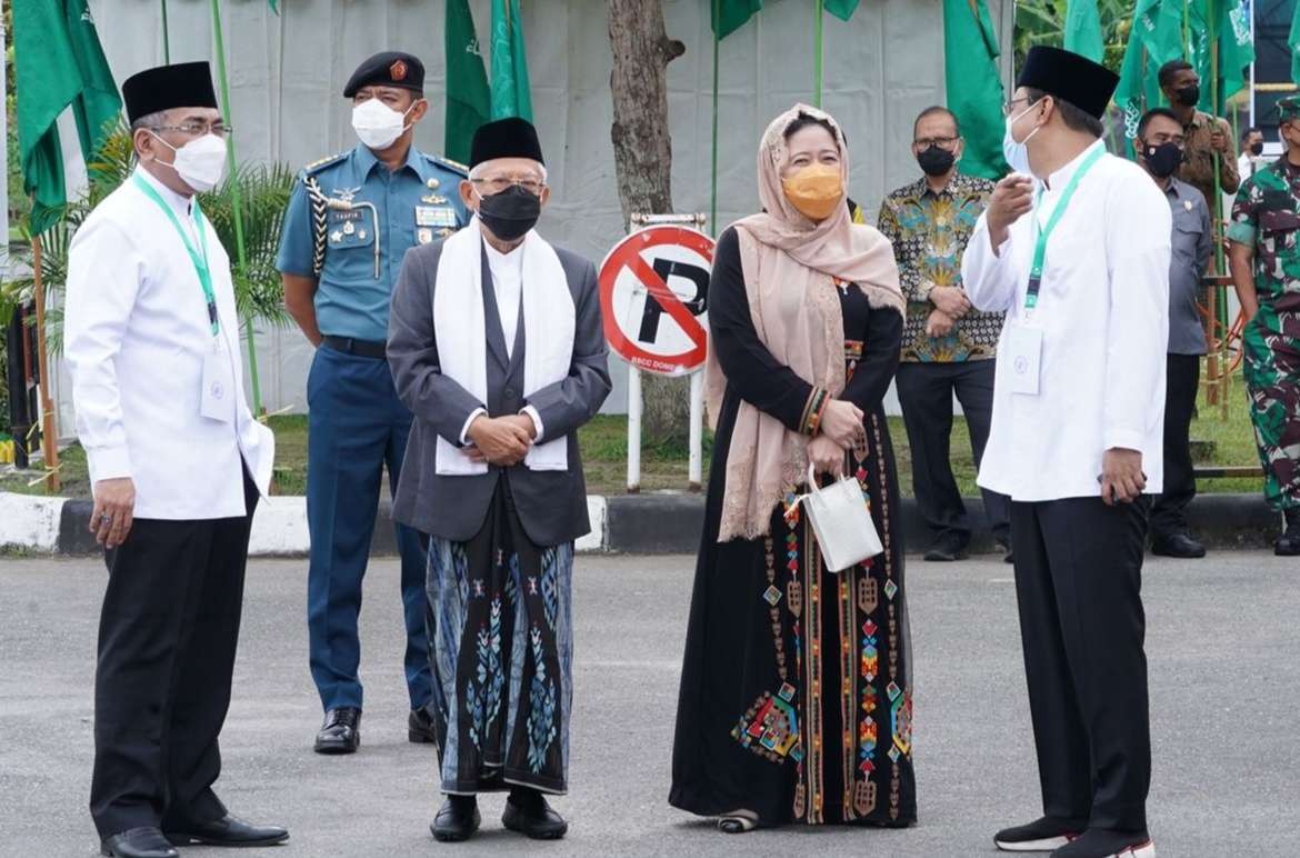 Ketua DPR RI Puan Marani bersama Wapres Ma'ruf Amin, Ketua Umum PBNU Yachya Cholil  Staquf dan Seljen PBNU Saifullah Yusuf. (Foto: Istimewa)