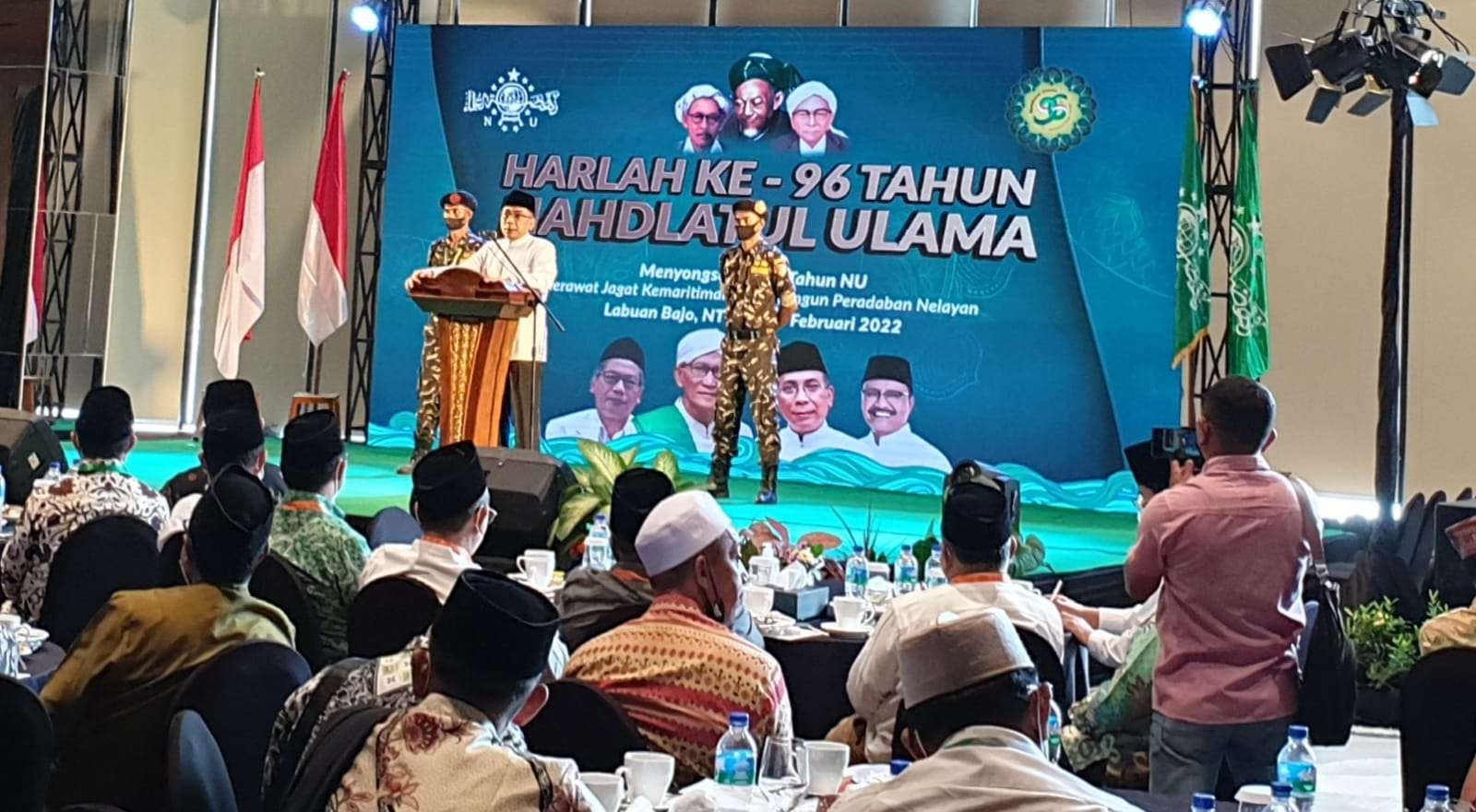 Gus Yahya saat sambutan saat Harlah NU ke-96 di Labuan Bajo NTT, Sabtu 5 Februari 2022. (Foto:Istimewa)