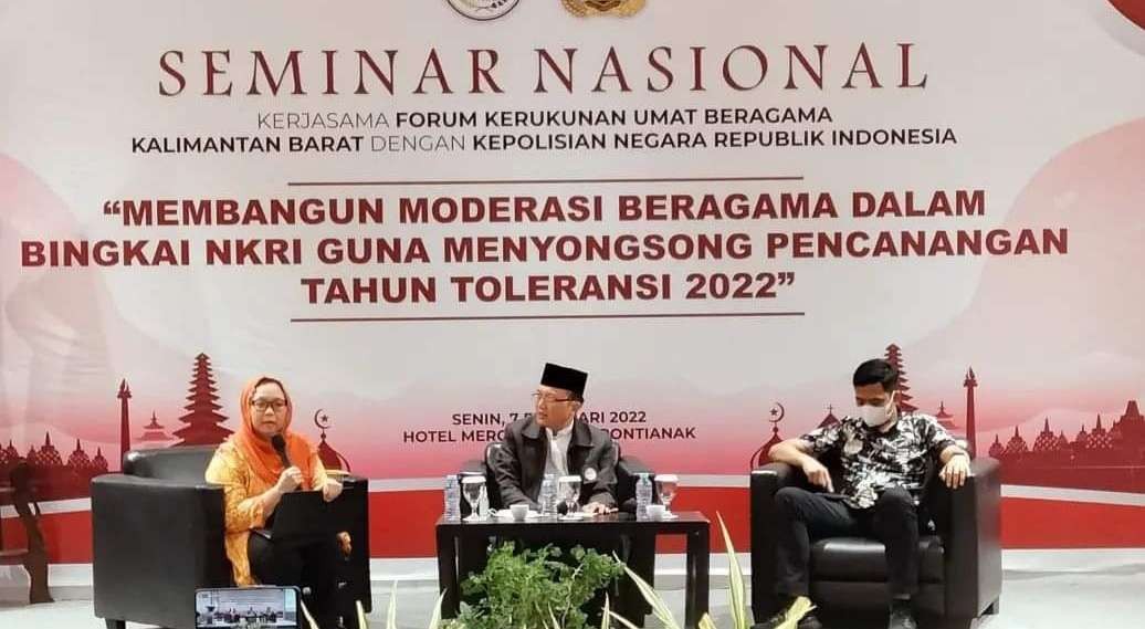 Alissa Wahid, Kordinator Nasional Jaringan Gusdurian, Seminar Nasional “Membangun Moderasi Beragama dalam Bingkai NKRI Guna Menyongsong Tahun Toleransi 2022”.(Foto: istimewa)