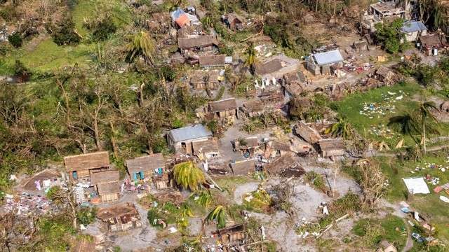 Porak Poranda: Potret udara kerusakan di kota Mananjary, setelah Topan Batsirai, di Madagaskar, Senin 7 Februari 2022. (Foto: Reuters)