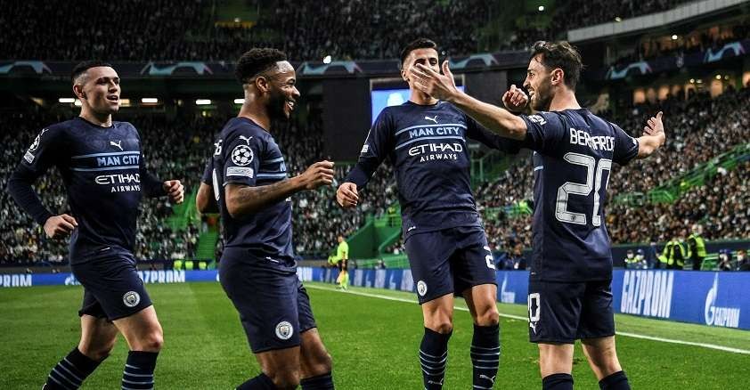 Manchester City mengamuk di markas Sporting CP dalam laga leg 1 babak 16 besar Liga Champions 2021-2022, Rabu, 16 Februari 2022. (Foto: Twitter/@ChampionsLeague)