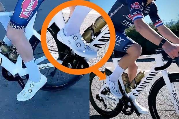 Mathieu van der Poel disinyalir menggunakan sepatu Shimano S-Phyre terbaru