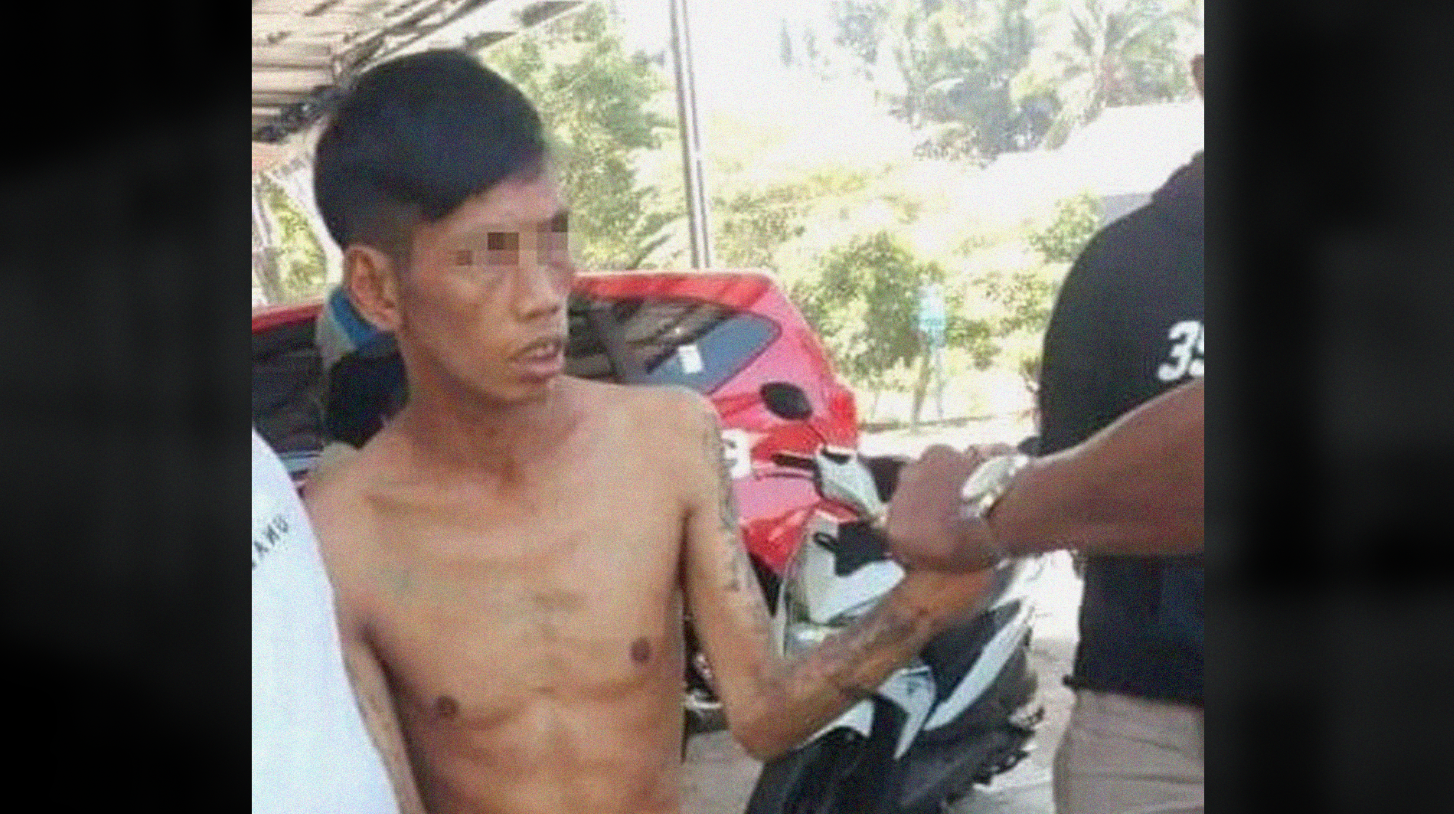 Tersangka saat ditangkap polisi (Foto: Istimewa)