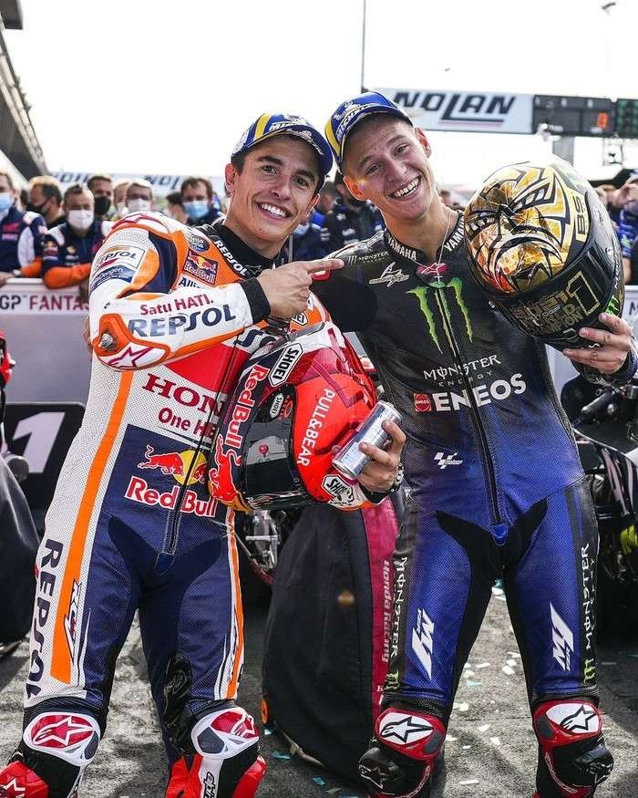 Marc Marquez (kiri) dan Fabio Quartararo (kanan).