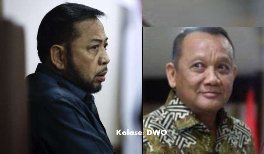 Setya Novanto duel dengan Nurhadi di LP Sukamiskin. (Foto: Kolase DWO)