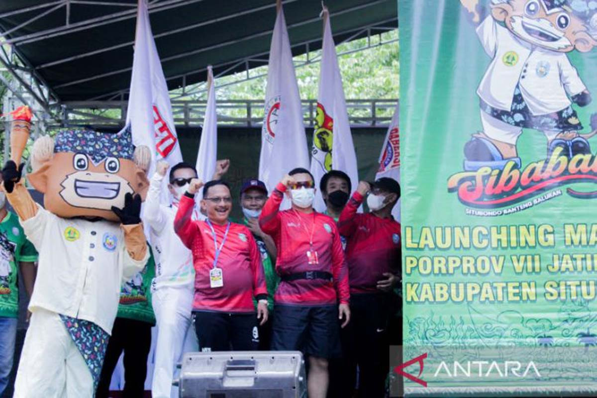 Situbondo resmi launching Si Babal sebagai maskot Porprov Jatim VII 2022.(foto: koni Situbondo)