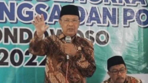 Ketua DPC PKB yang juga Ketua DPRD Bondowoso, Ahmad Dhafir tidak terima dirinya dan kawan-kawan DPRD dituduh bermain proyek. (Foto: Tangkapan layar/Ngopibareng.id)