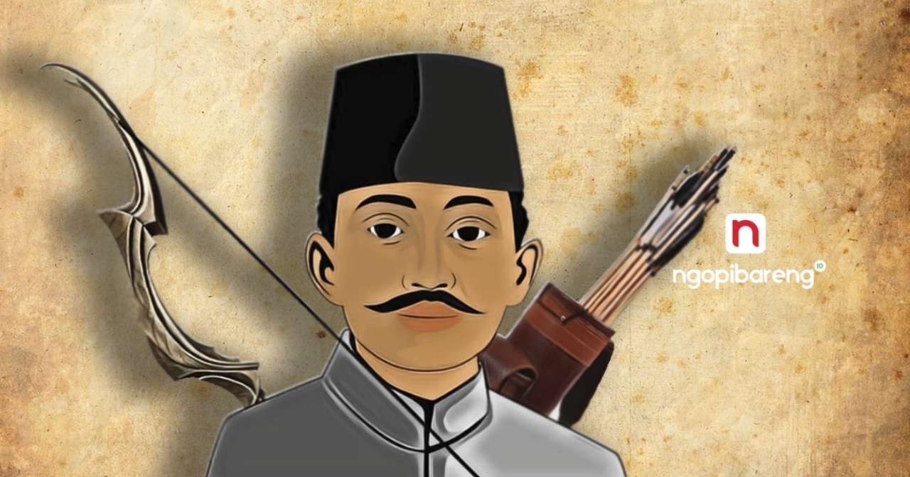 Ilustrasi HOS Tjokroaminoto. (Grafis: Fa Vidhi/Ngopibareng.id)