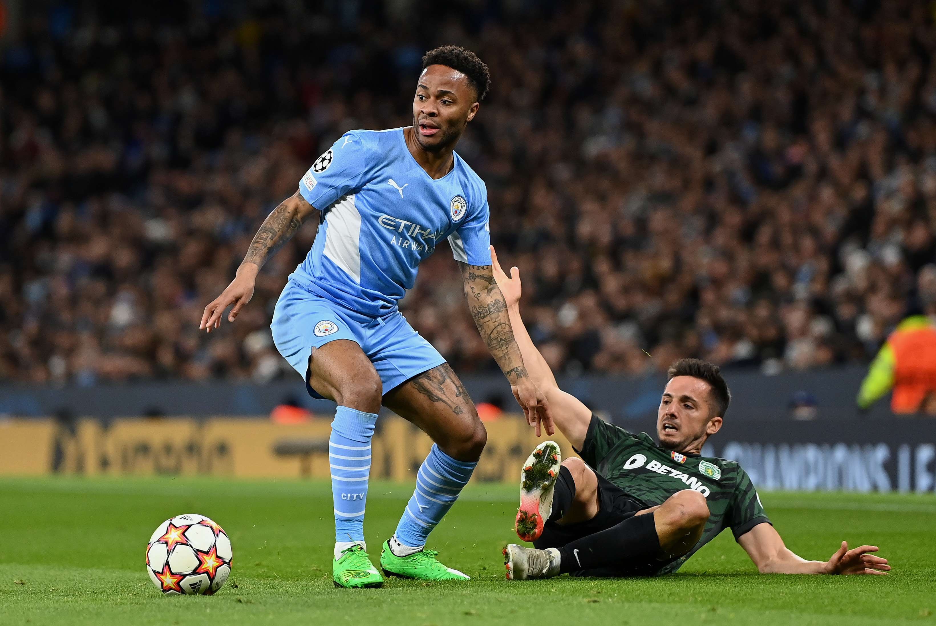 Manchester City lolos ke Perempat Final Liga Champions 2022 meski ditahan imbang 0-0 atas Sporting Lisbon. (Foto: Reuters).