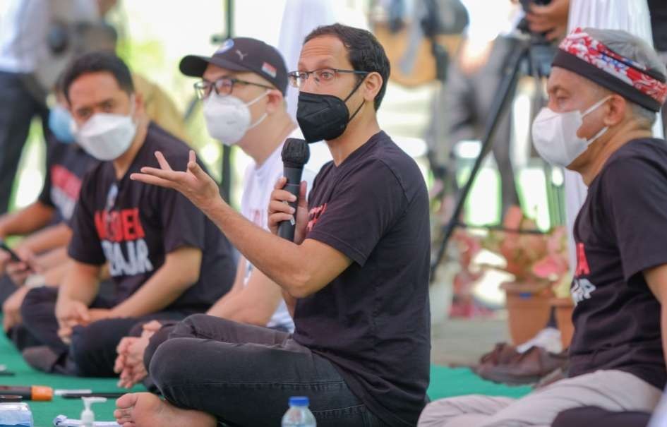 Mendikbudristek Nadiem Anwar Makarim saat dialog dengan calon penggerak di Kalimantan Utara. (Foto: Istimewa)