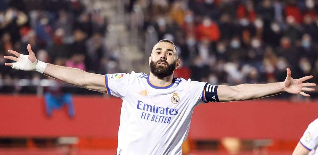 Karim Benzema cetak brace saat Real Madrid bantai Real Mallorca 3-0. (Foto: Twitter/@realmadrid)