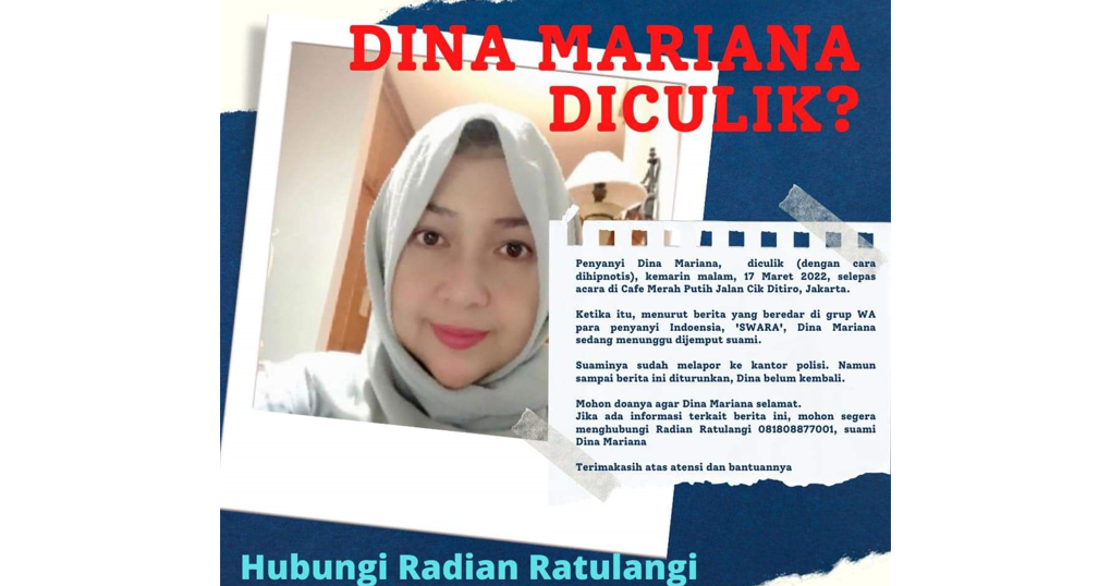 Kabar Dina Mariana diculik viral di media sosial. (Foto: Istimewa)