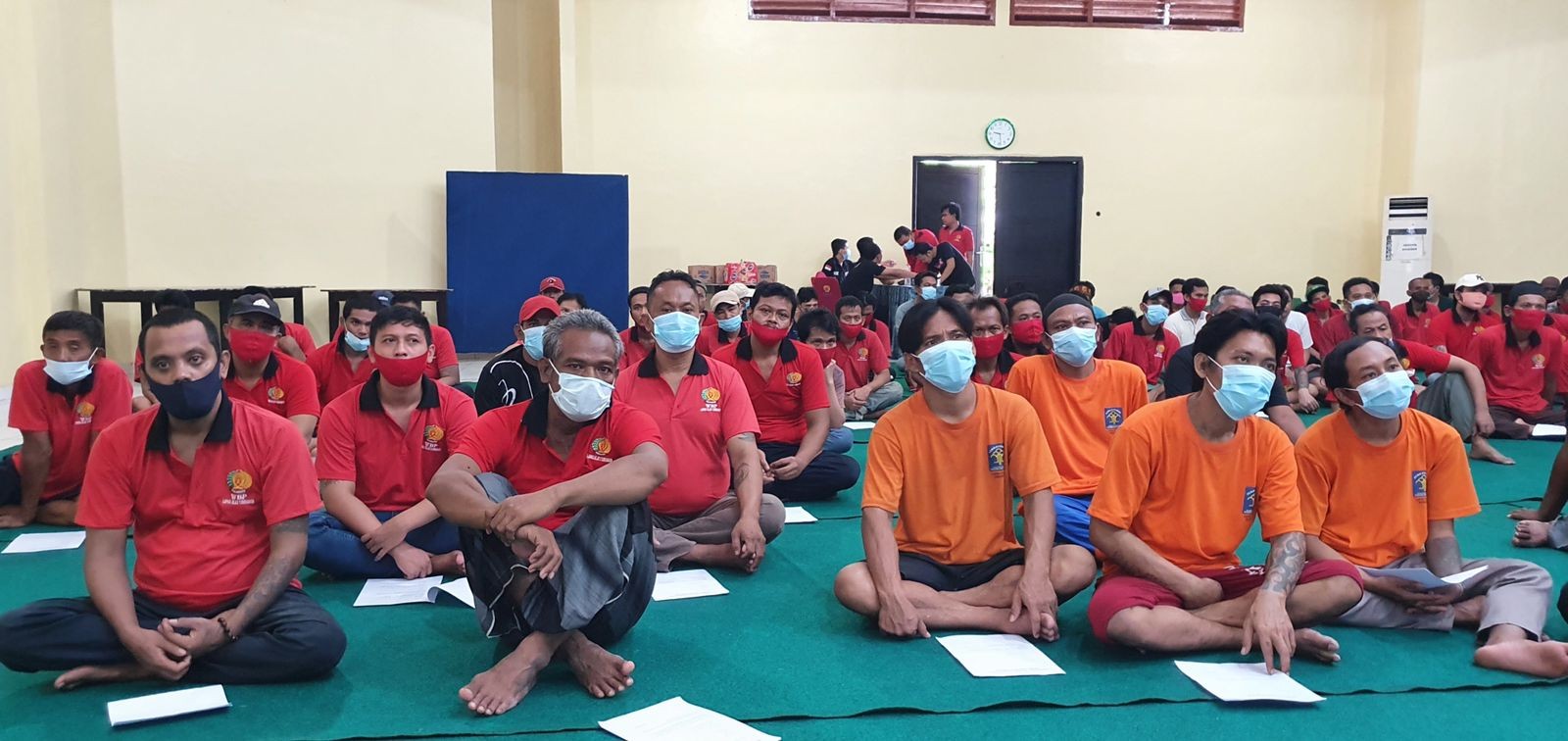 Narapidana yang dipersiapkan menerima vaksin merah putih (Foto: Dok. Kanwil Kemenkumham Jatim)