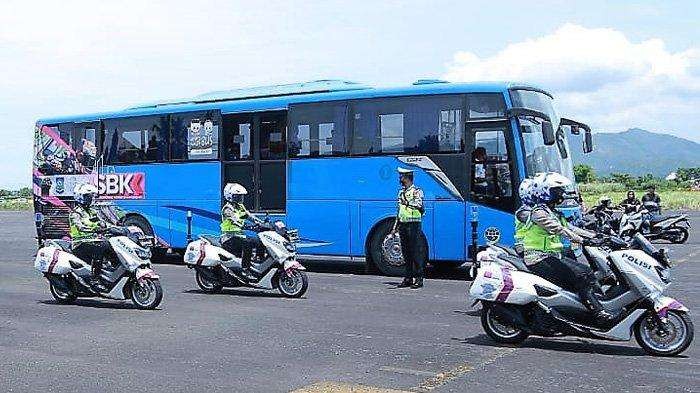 Ilustrasi bus yang bisa mengangkut penonton MotoGP Mandalika secara gratis. (Foto: Istimewa)