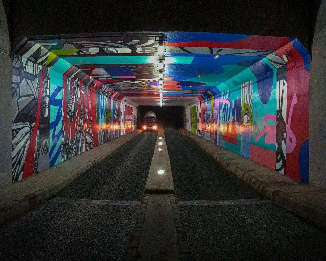 Grafiti keren di tunnel utara garapan seniman graffiti dari Jakarta. (Foto: Istimewa)