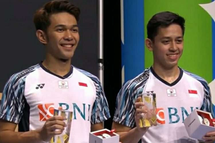 Ganda putra Indonesia Fajar/Rian menjuarai Swiss Open 2022. (Foto: PBSI)