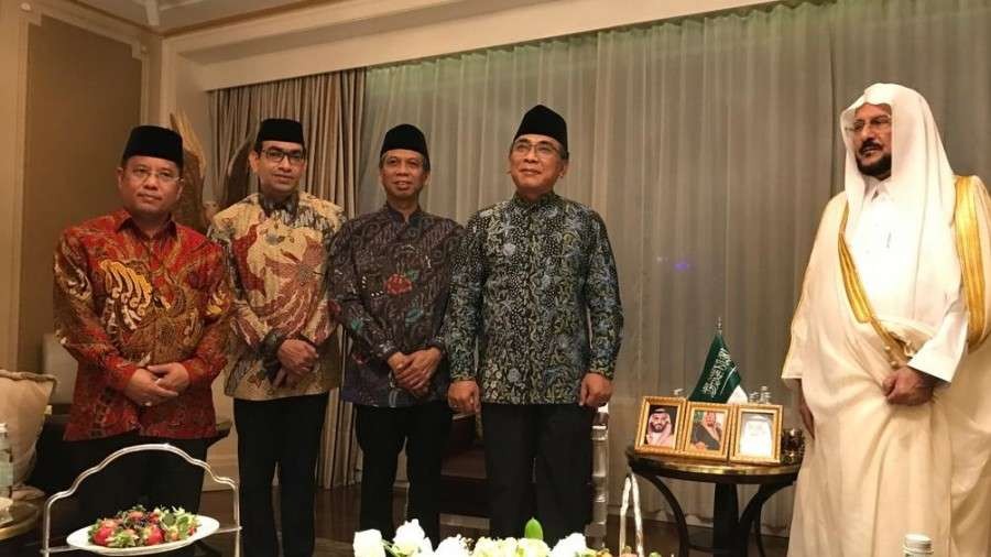 Pertemuan Menteri Saudi dengan Ketum PBNU dan Dirjen Bimas Islam Kemenag. (Foto: Kemenag)