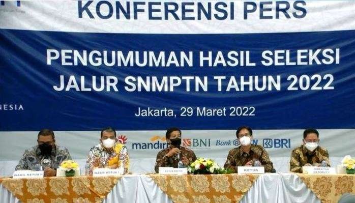 Konferensi pers pengumuman hasil seleksi jalur SNMPTN 2022. (Foto: Tangkapan layar)