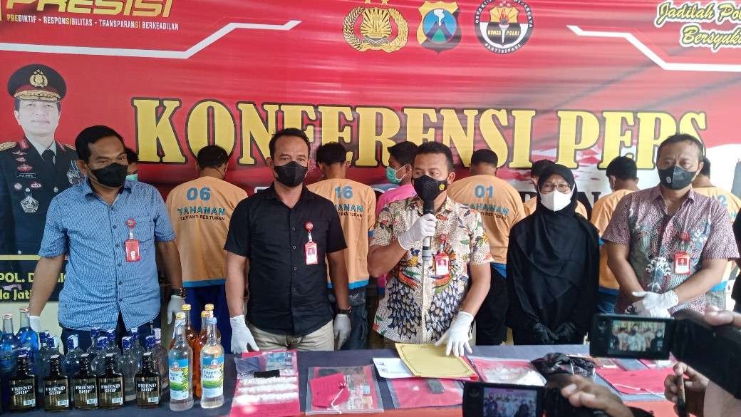 Polres Tuban gelar perkara kasus narkoba. (Foto: Khoirul Huda/Ngopibareng.id)