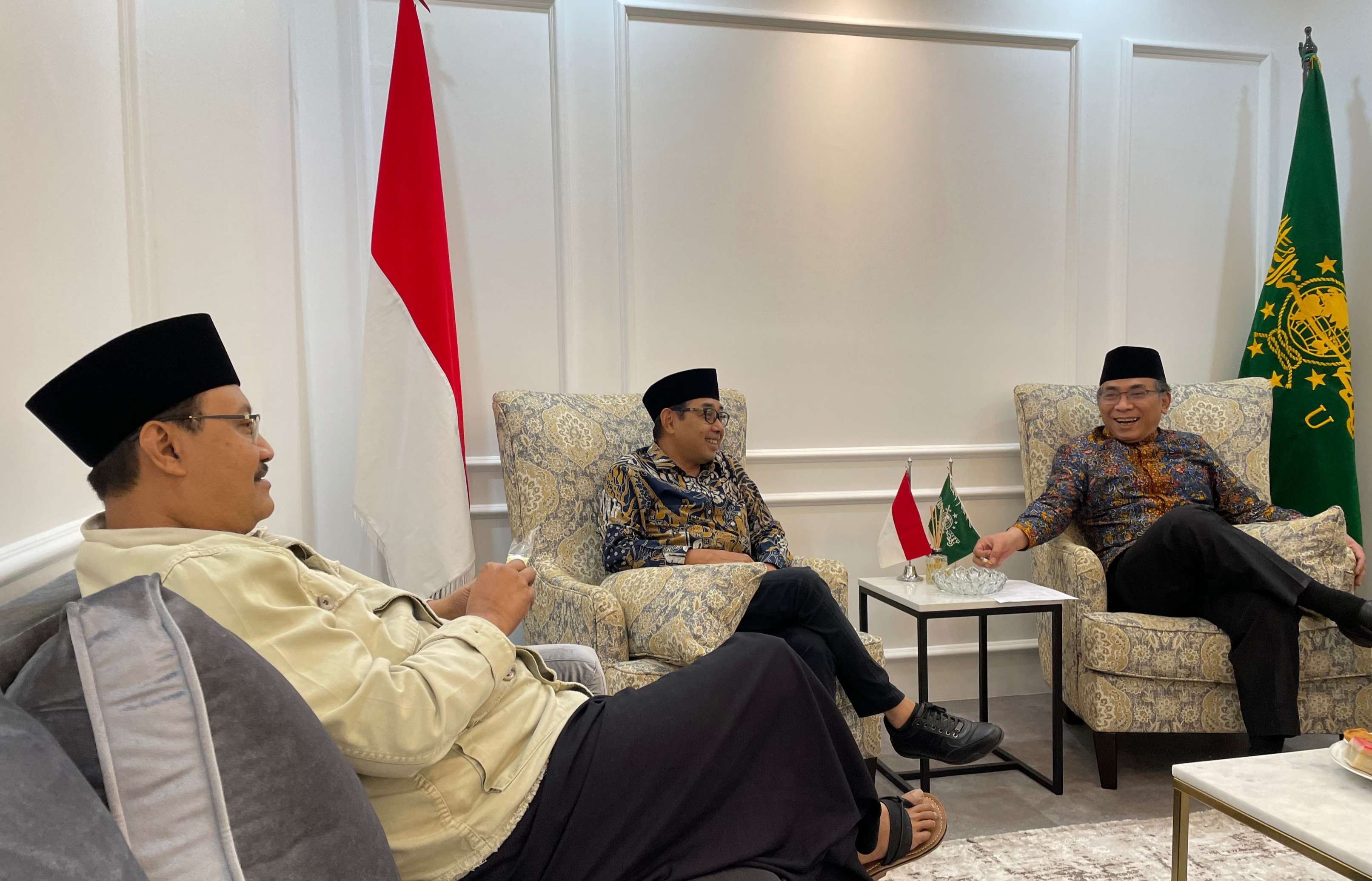 Bersama KH Yahya Cholil Staquf dan Syaifullah Yusuf di kantor Ketum PBNU.