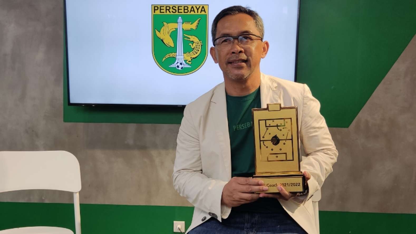 Pelatih Persebaya, Aji Persebaya. (Foto: Fariz Yarbo/Ngopibareng.id)