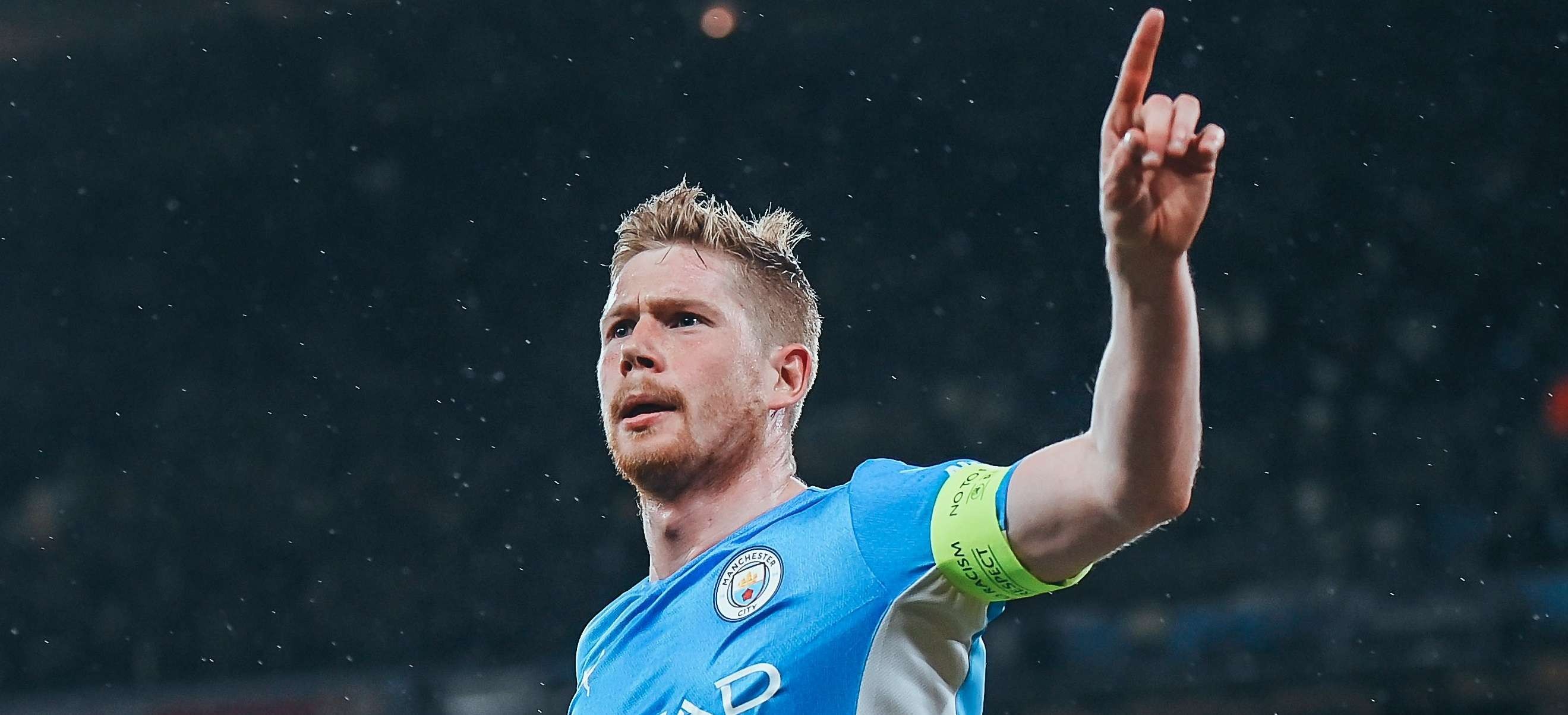 Kevin de Bruyne mencetak gol tunggal Manchester City saat mengalahkan Atletico Madrid 1-0 di leg pertama babak perempat final Liga Champions 2021/2022, Rabu 6 April 2022. (Foto: Twitter/@ManCity)