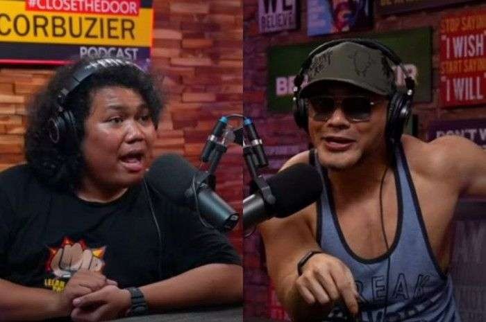 Marshel Widianto saat menjadi bintang tamu podcast Deddy Corbuzier. (Foto Kolase YouTube Deddy Corbuzier)