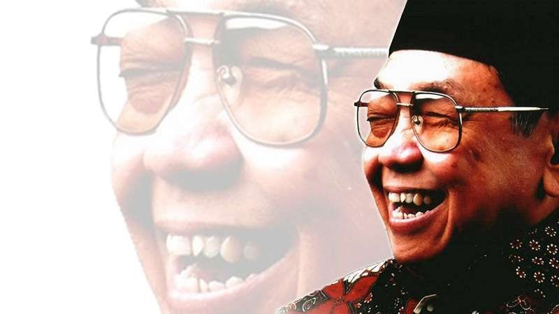 Bahagia dengan tawa, KH Abdurrahman Wahid. (Foto: Istimewa)