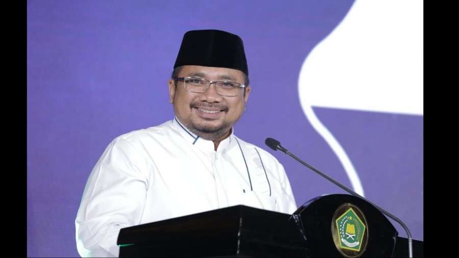 Menag Yaqut Cholil Qoumas sambut gembira pengumuman Kerajaan Arab Saudi terkait penyelenggaran ibadah haji 2022, Sabtu 9 April 2022. (Foto: Kemenag)