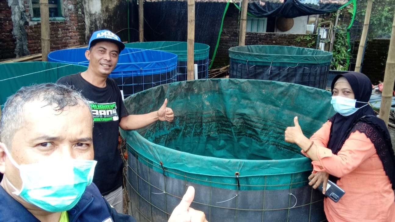 Salah satu warga pembudidaya ikan dalam ember (Foto: istimewa)