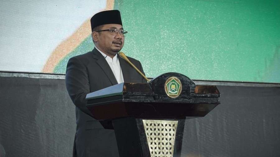 Menteri Agama pada Peringatan Nuzulul Quran 2022. (Foto: Kemenag)