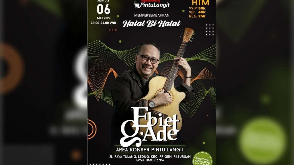 Ngopibareng Pintulangit kembali menggelar event untuk memanjakan pengunjungnya. Kali ini, giliran Ebiet G Ade akan menggelar konser tunggal. (Foto: Istimewa)