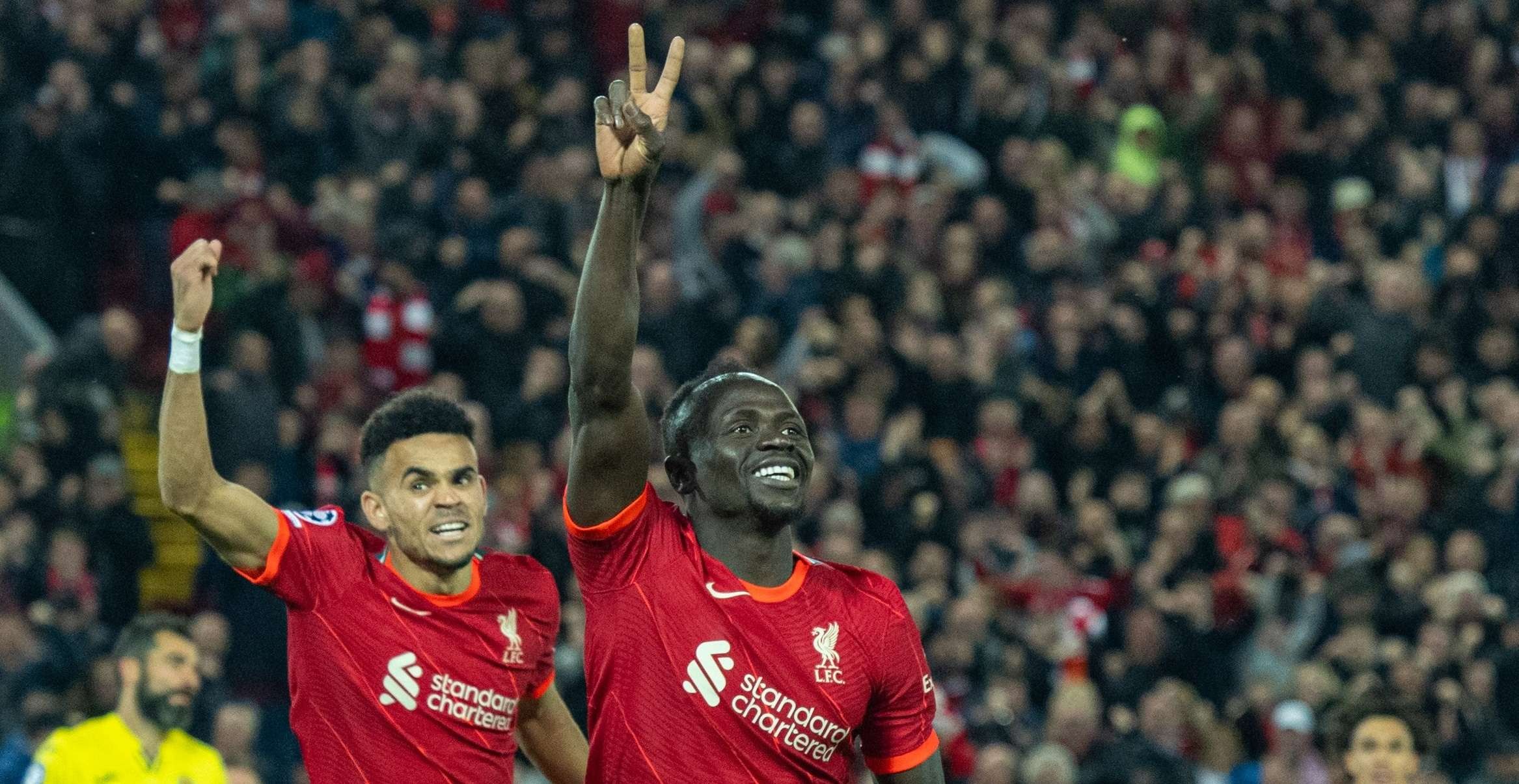 Ekspresi kegembiraan Sadio Mane usai mengoyak gawang Villareal. (Foto: Twitter/@LFC)