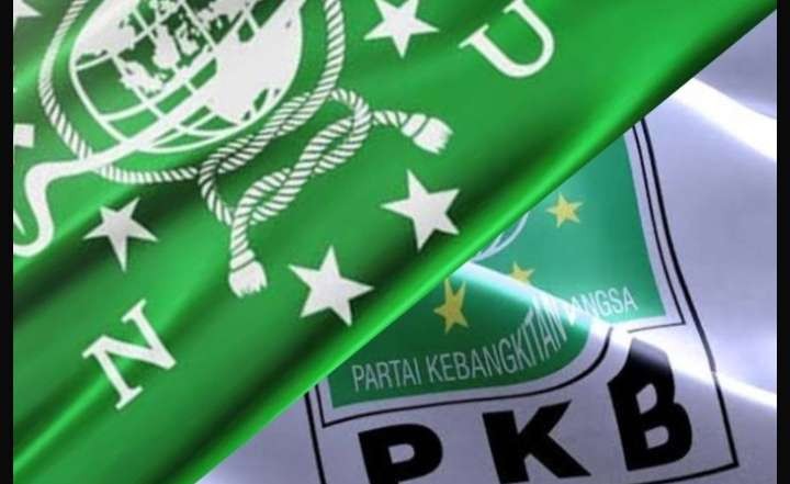 Ilusteasu Bendera NU  menutpi benders PKB ( foto: Istimewa)