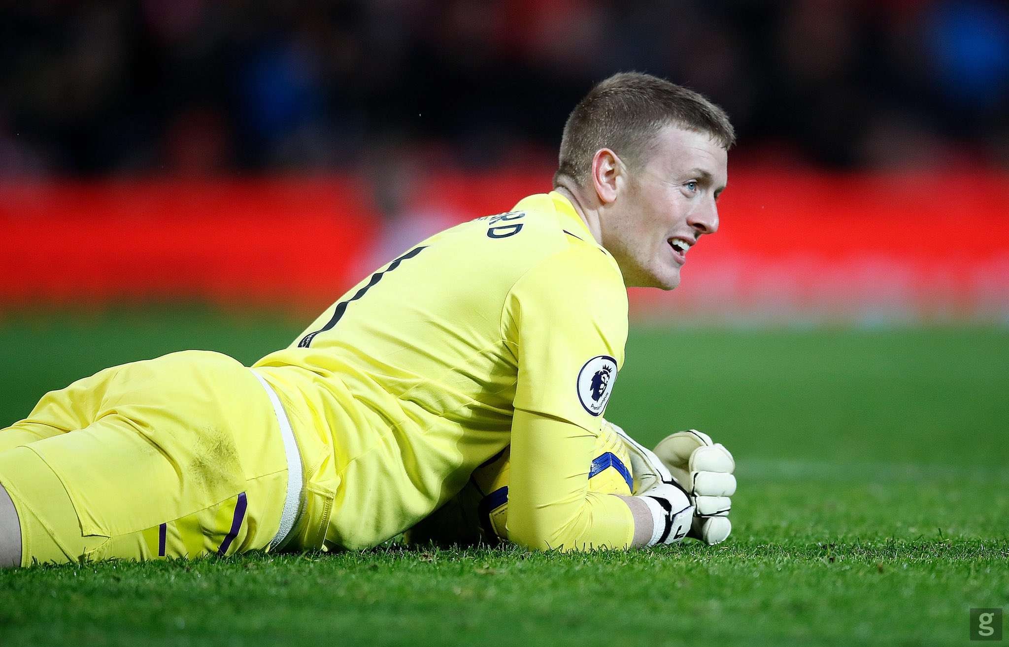 Jordan Pickford akan meninggalkan Everton di akhir musim ini. (Foto: Twitter @JPickford1)