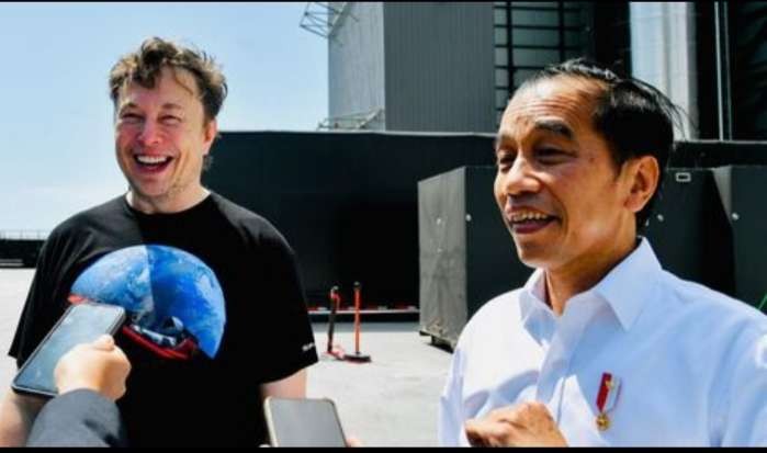 Presiden RI Joko Widodo, bersama pendiri Space X, Elon Musk (foto: Setpres)