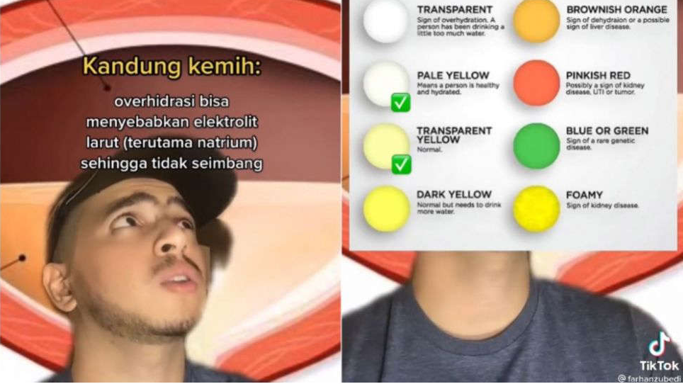 Dokter Farhan di TikTok membahas perbedaan warna-warna urine terkait kondisi kesehatan seseorang. (Foto: TikTok)