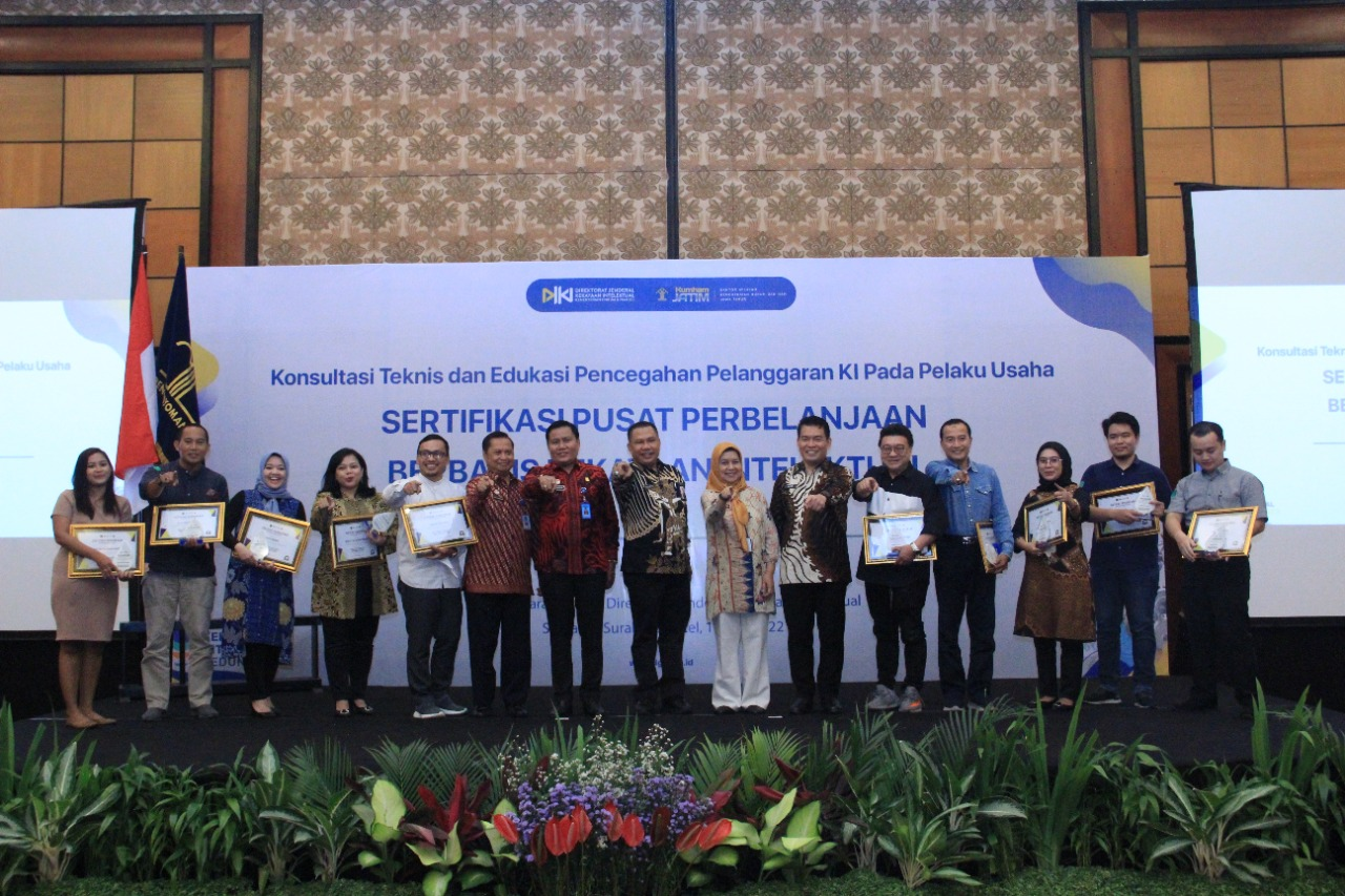 Program Sertifikasi Pusat Perbelanjaan berbasis Kekayaan Intelektual. (Foto: Kemenkumham Jatim)