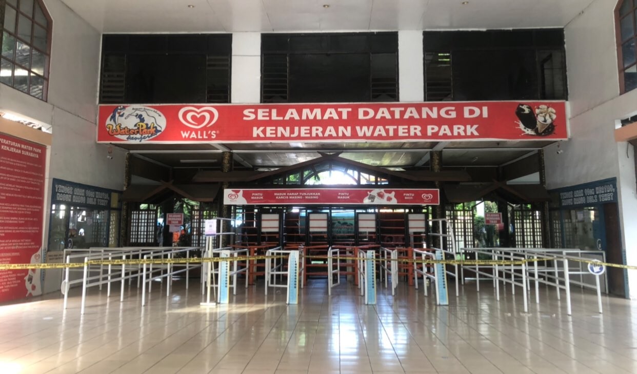 Kenpark usai kejadian perosotan ambrol. (Foto: Andhi Dwi/Ngopibareng.id)