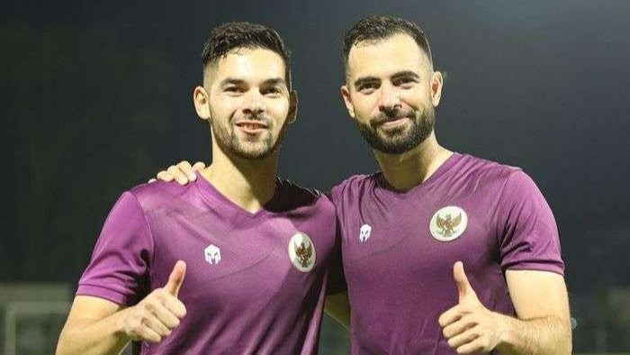 Jordi Amat dan Sandy Walsh sudah berlatih dengan timnas Merah Putih meski belum menjadi warga negara Indonesia. (Foto- PSSI)