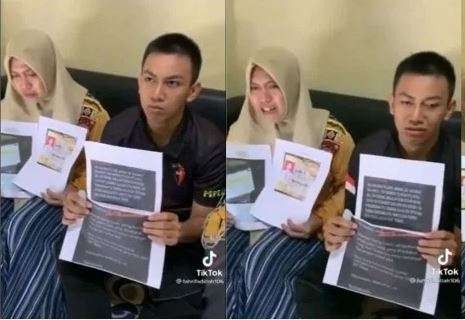 Fahri Fadilah Nur Rizki curhat gagal mengikuti pendidikan meski dirinya masuk peringkat 35 dari 1.200 calon Bintara Polri. (Foto: TikTok)