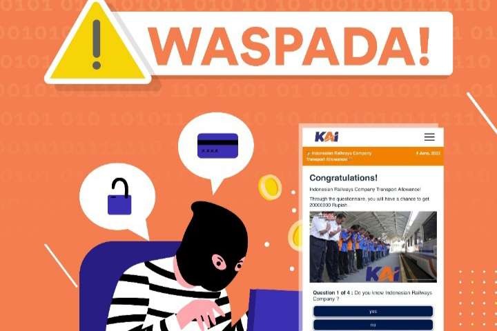 Masyarakat diminta waspada pada link yang menyampaikan infoa atau promo mengatasnamakan KAI. (Grafis: Istimewa)