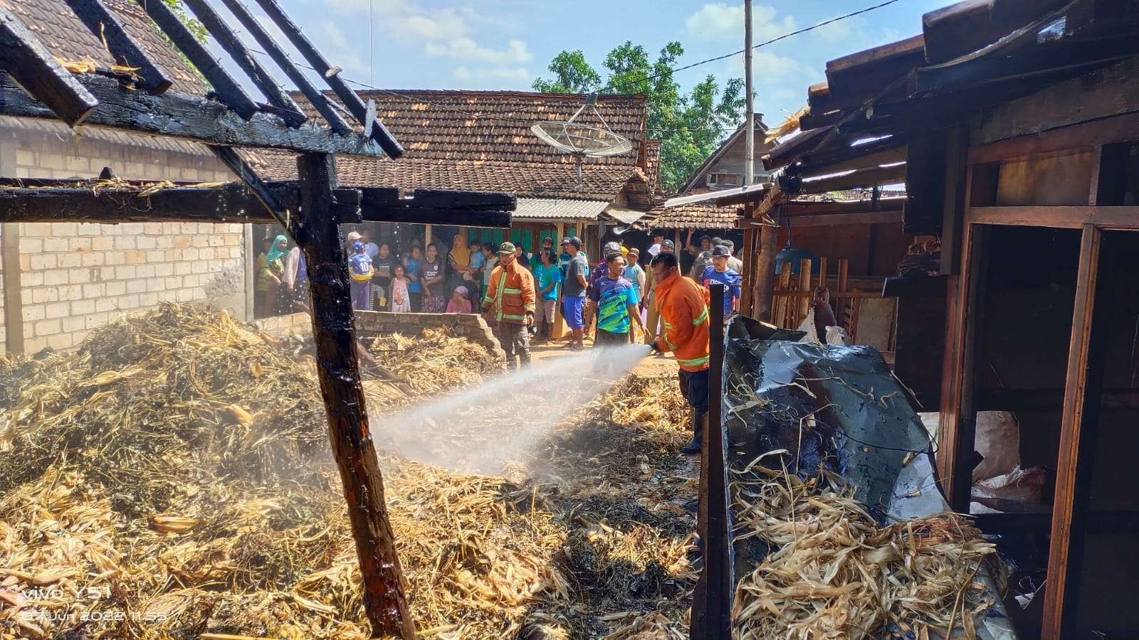 Petugas dari Damkar Tuban melakukan upaya pemadaman api (Foto: dok. Damkar Tuban)