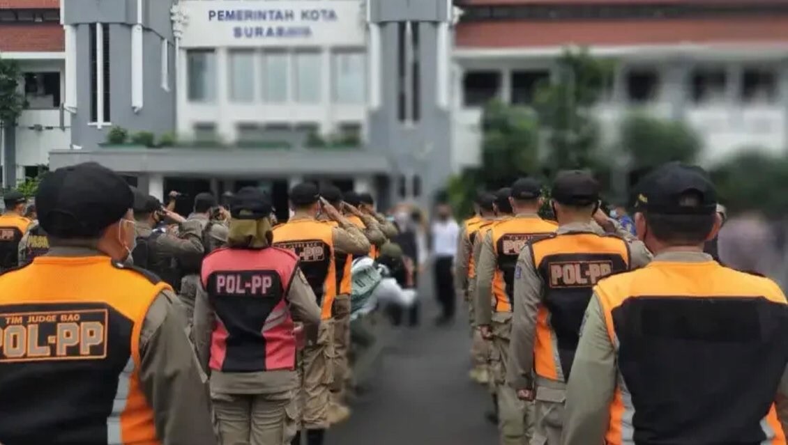 Ilustrasi Satpol PP Kota Surabaya. (Foto: Istimewa)