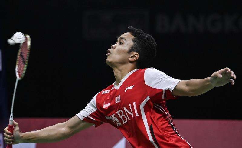 Tunggal putra Indonesia Anthony Ginting hajar wakil Malaysia Lee Zii Jia 18-21, 21-16, 21-15 pada perempat final Indonesia Masters 2022. (Foto: Ant)