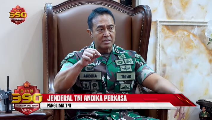 Panglima TNI Jenderal Andika Perkasa memberi pengarahan tegas, usai mendapat laporan oknum Paspampres menganiaya satpam. (Foto: YouTube)