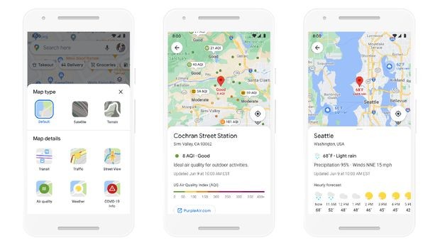 Ilustrasi fitur baru Google Map bisa cek kualitas udara bersih. (Foto: Google Maps)