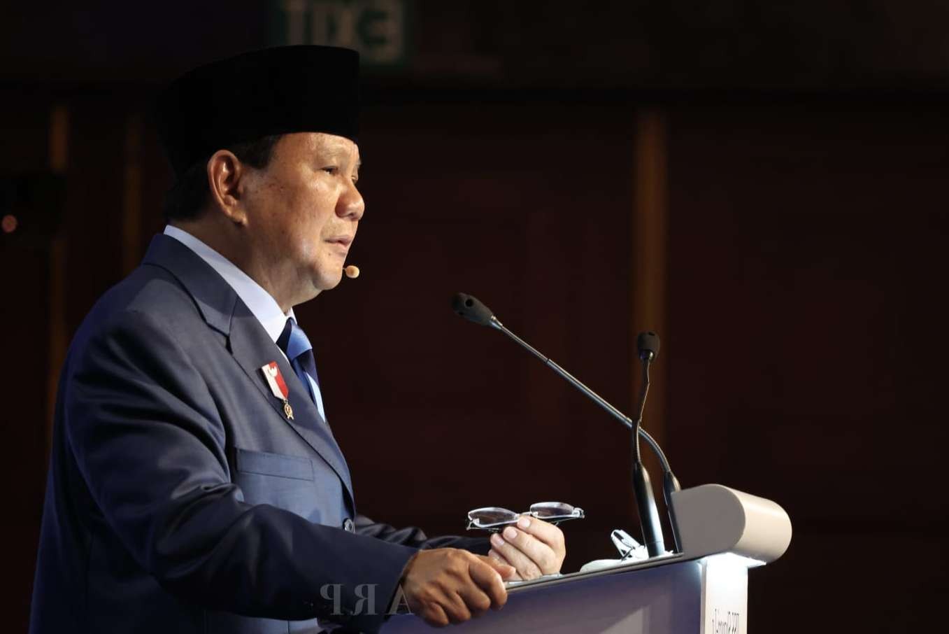 Menhan Prabowo Subianto hadiri diskusi panel forum IISS di Singapura. (Foto: Istimewa)