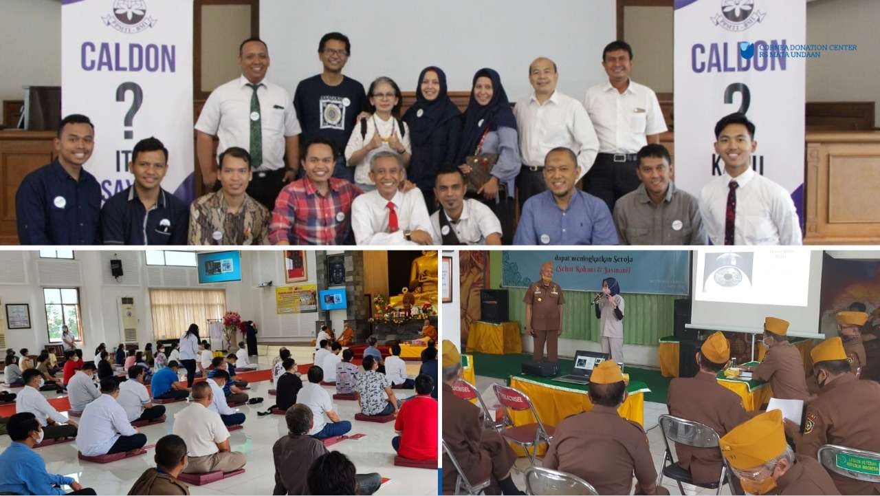 Sosialisasi calon donor dan penerima donor kornea yang dilakukan CDC RS Mata Undaan di Gereja Orang Suci Zaman Akhir, Vihara Buddhayana Dharmawira Center, dan Legiun Veteran Republik Indonesia sejak 2020. (Foto: Dokumentasi CDC RS Mata Undaan/Ngopibareng.id)